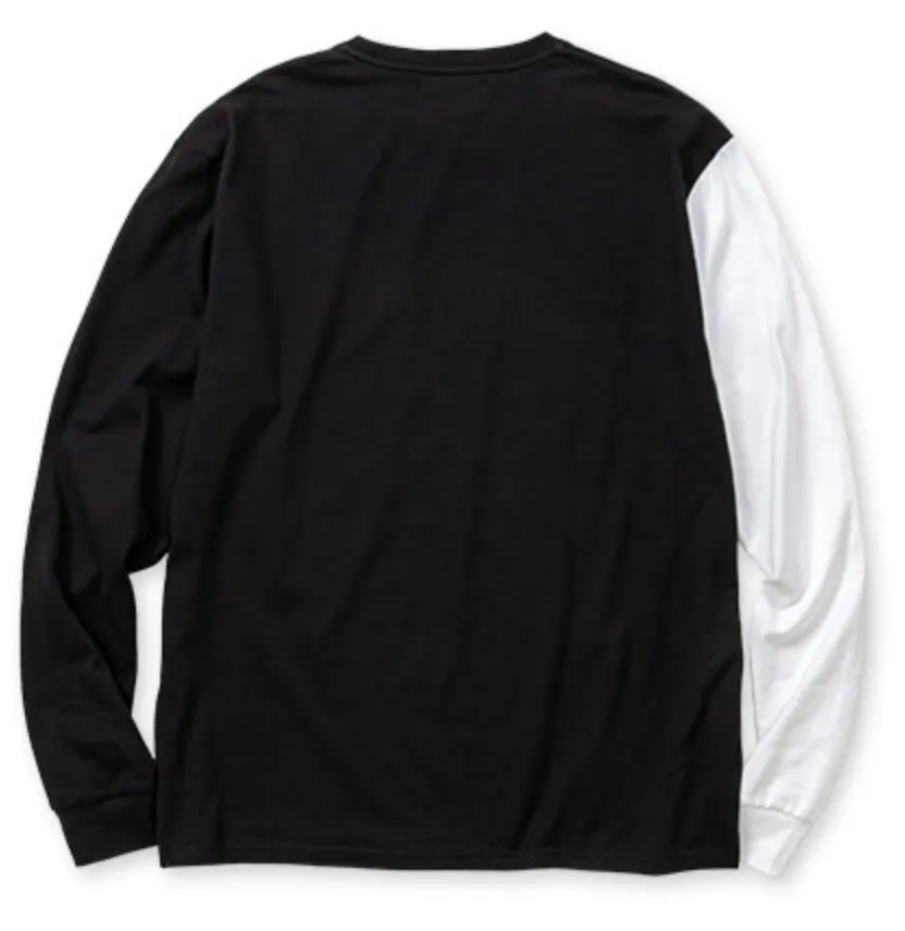 SWEET YEARS  |Crew Neck Bi-color Long Sleeves Cotton Long Sleeve T-shirt