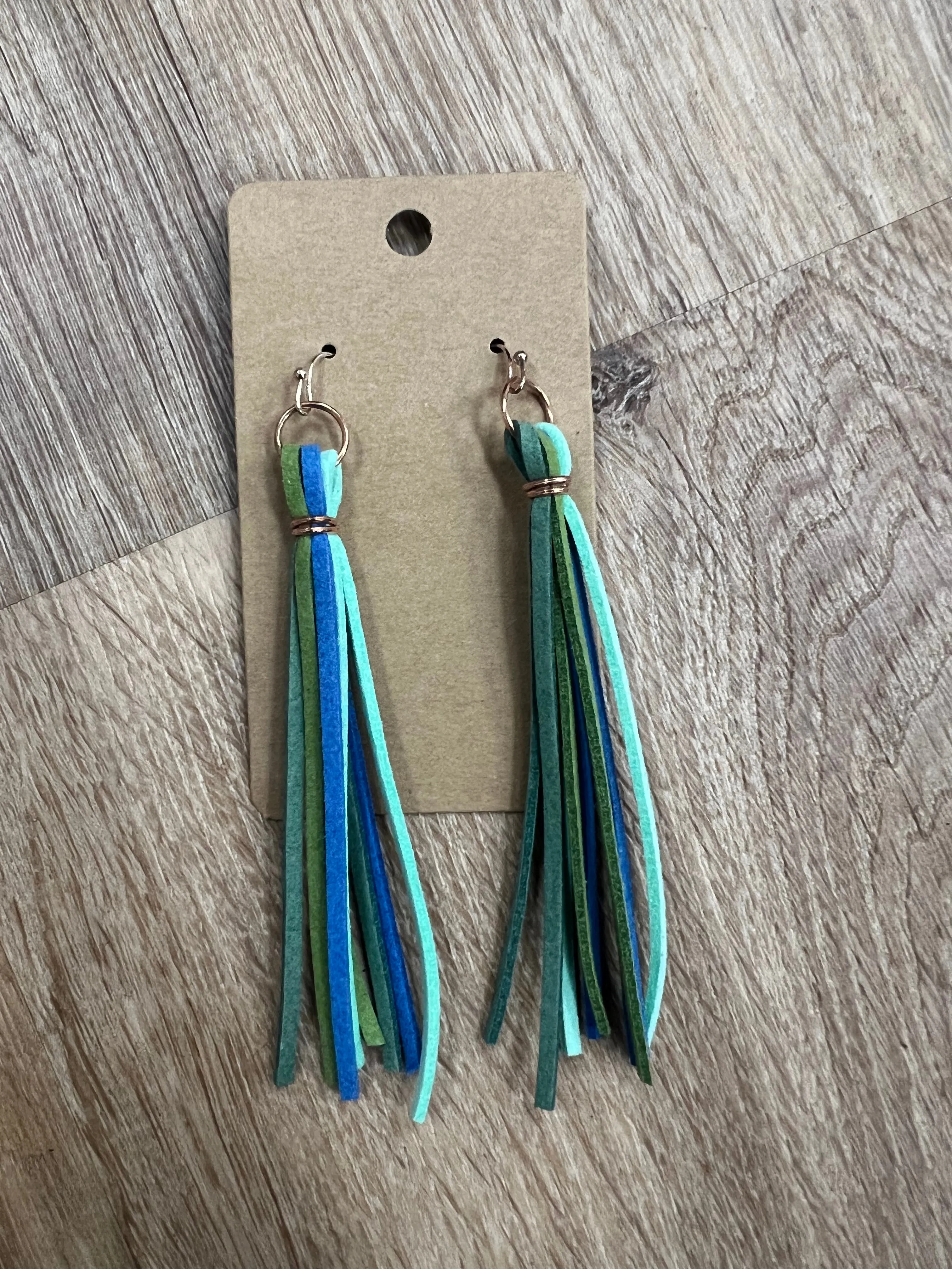 Tassel Earrings - Teal/Green/Blue