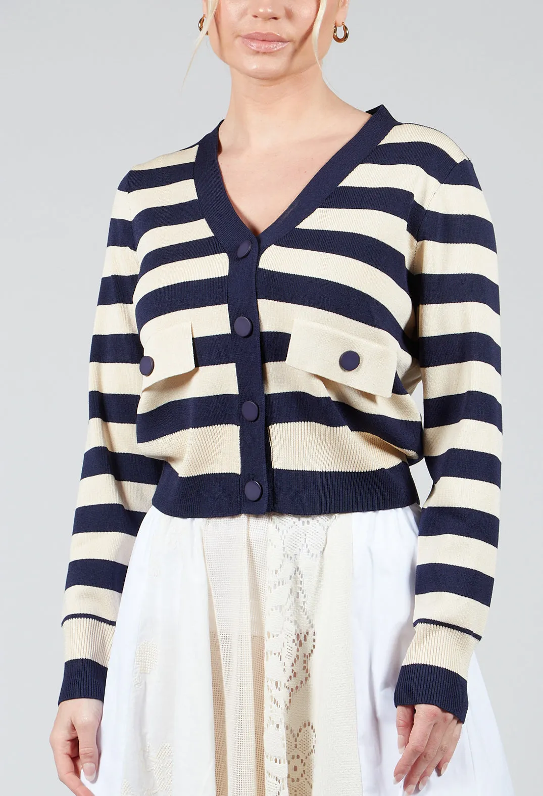 Umberta Cardigan in Marine Stripe