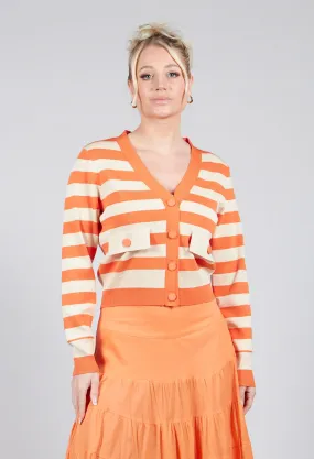 Umberta Cardigan in Orange Stripe