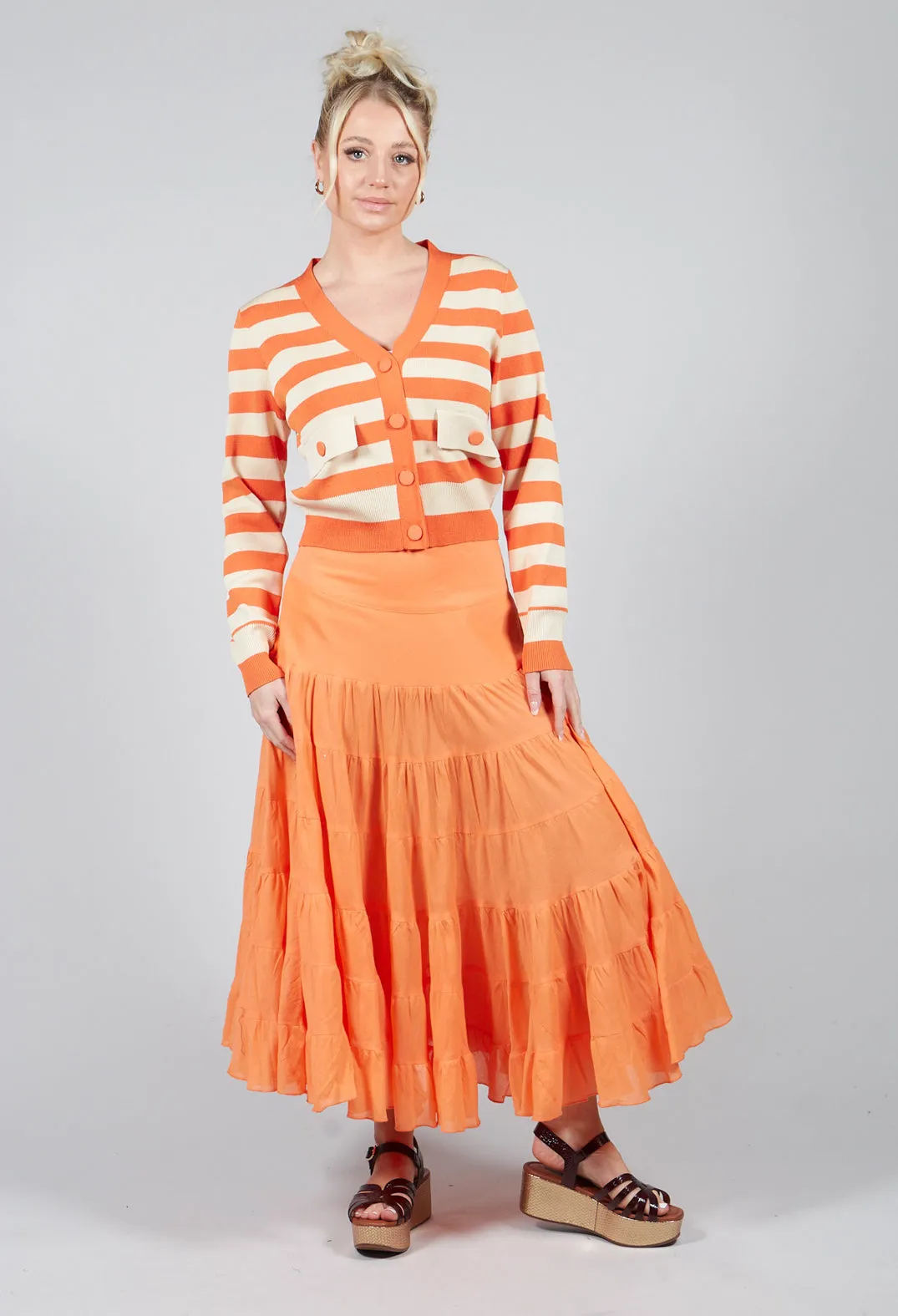 Umberta Cardigan in Orange Stripe