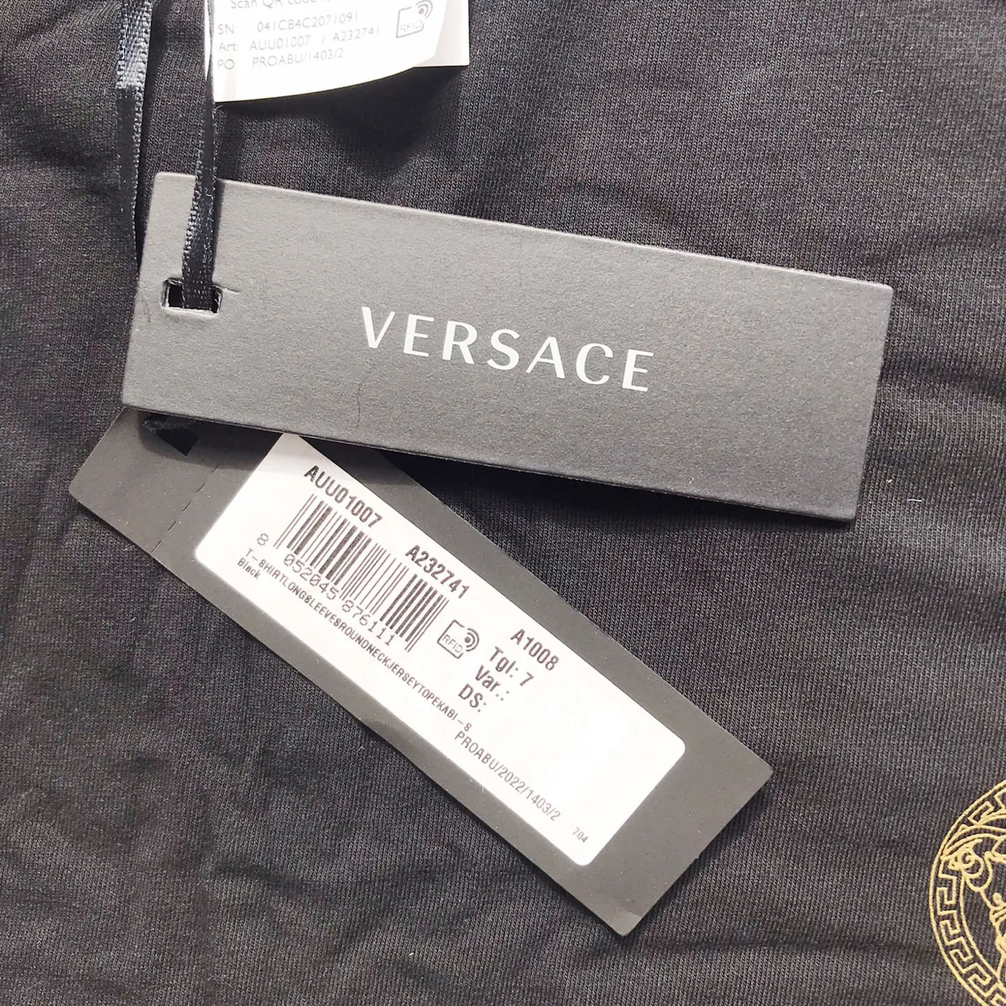 VERSACE  |Crew Neck Street Style Long Sleeves Plain Cotton