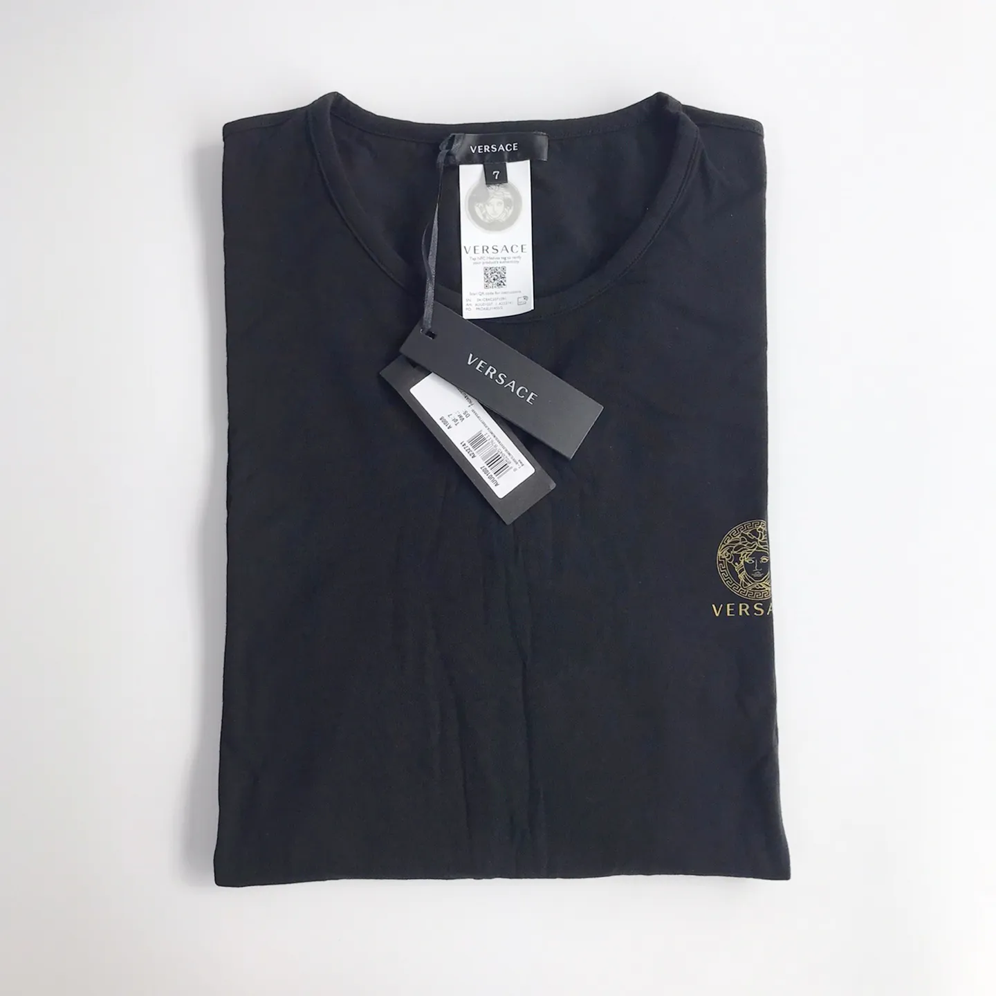 VERSACE  |Crew Neck Street Style Long Sleeves Plain Cotton