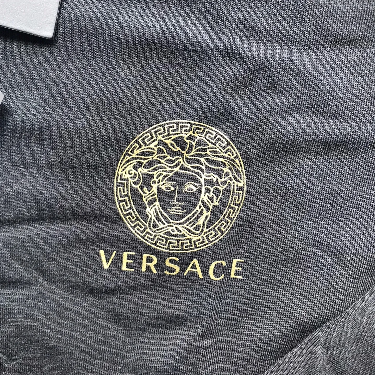 VERSACE  |Crew Neck Street Style Long Sleeves Plain Cotton