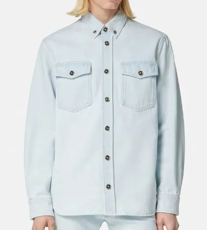 VERSACE  |Denim Long Sleeves Luxury Shirts