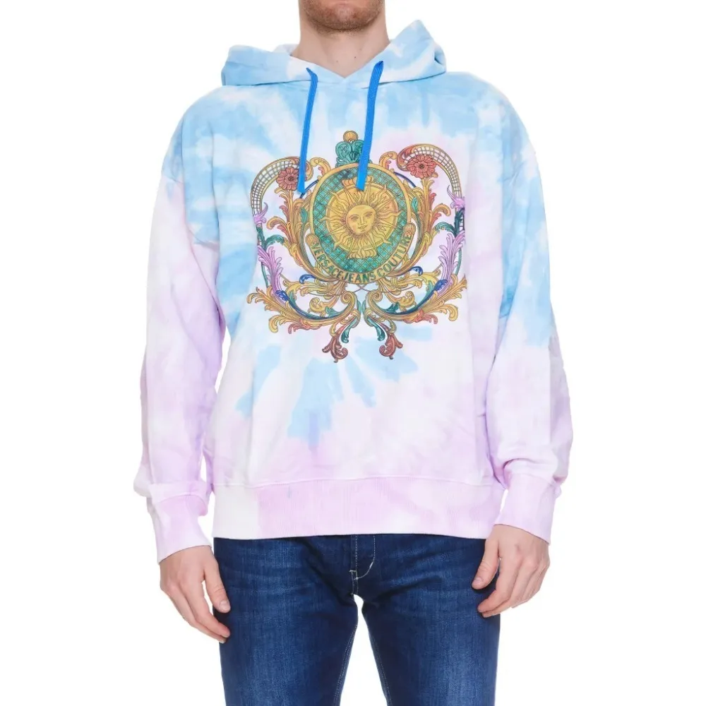 VERSACE JEANS  |Pullovers Unisex Street Style Tie-dye Long Sleeves Cotton