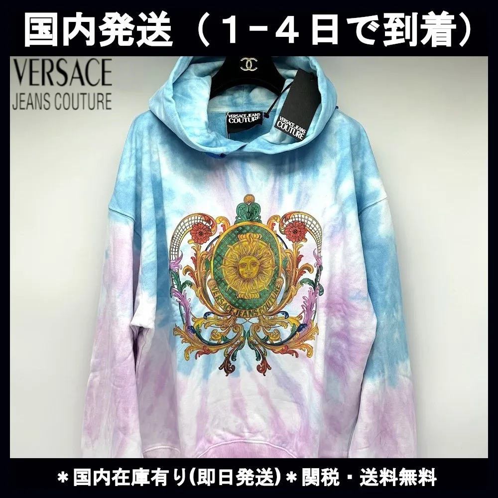 VERSACE JEANS  |Pullovers Unisex Street Style Tie-dye Long Sleeves Cotton