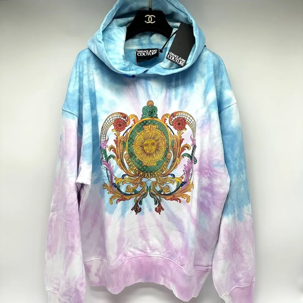 VERSACE JEANS  |Pullovers Unisex Street Style Tie-dye Long Sleeves Cotton