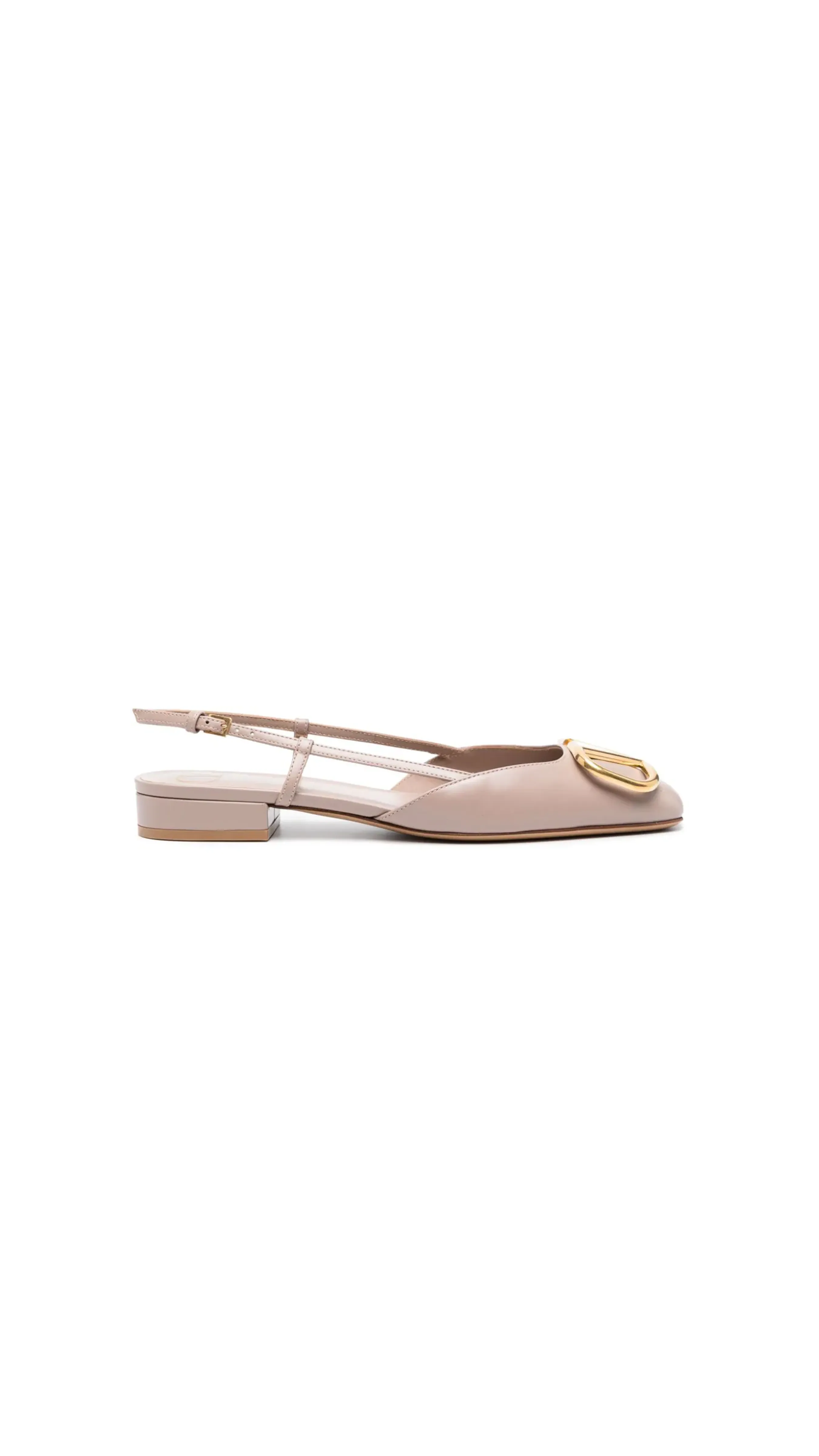 VLogo Leather Slingback Flats - Pink