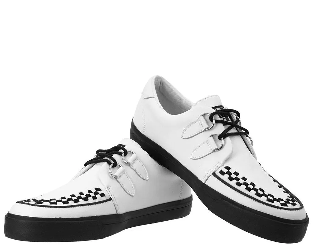 White Leather D-Ring VLK Creeper Sneaker