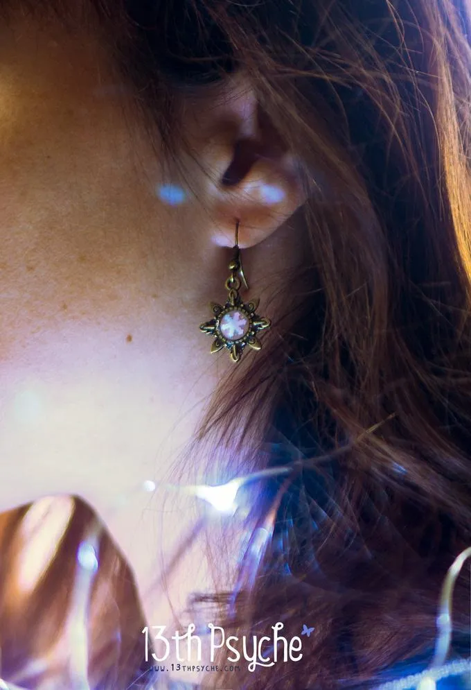 Winter inspired, snowflake dangle drop earrings