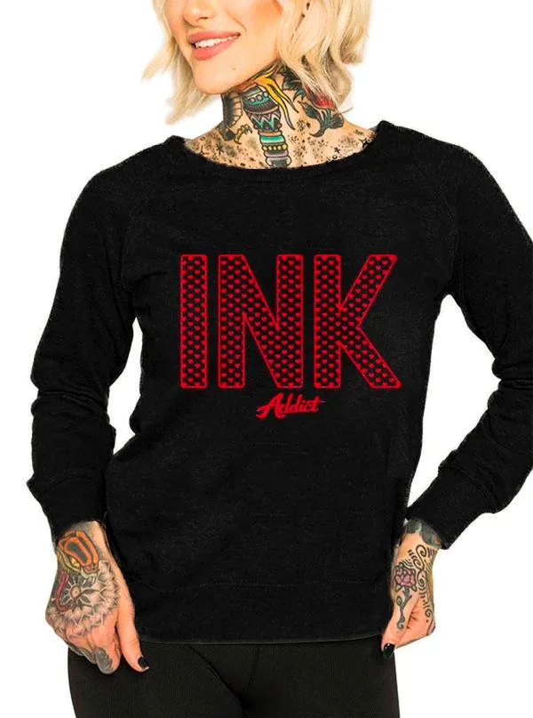 Women's INK Hearts Crew Sweatshirt