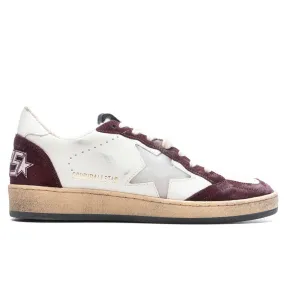 Women's Sneakers Leather Suede Ball Star - Red Wine/White