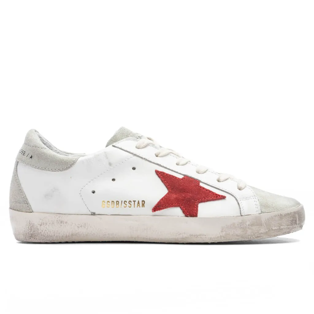 Women's Super-Star Spur and Heel Sneakers - White/Ice/Red