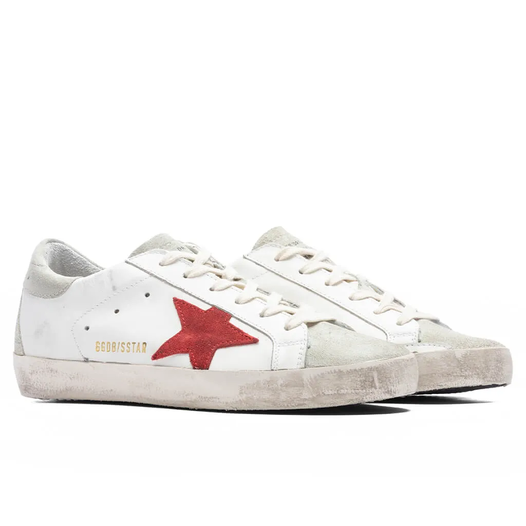 Women's Super-Star Spur and Heel Sneakers - White/Ice/Red