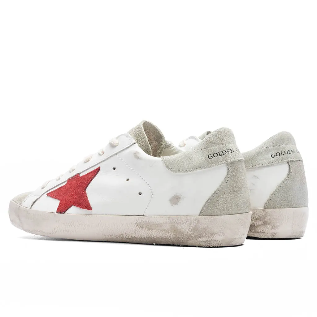 Women's Super-Star Spur and Heel Sneakers - White/Ice/Red