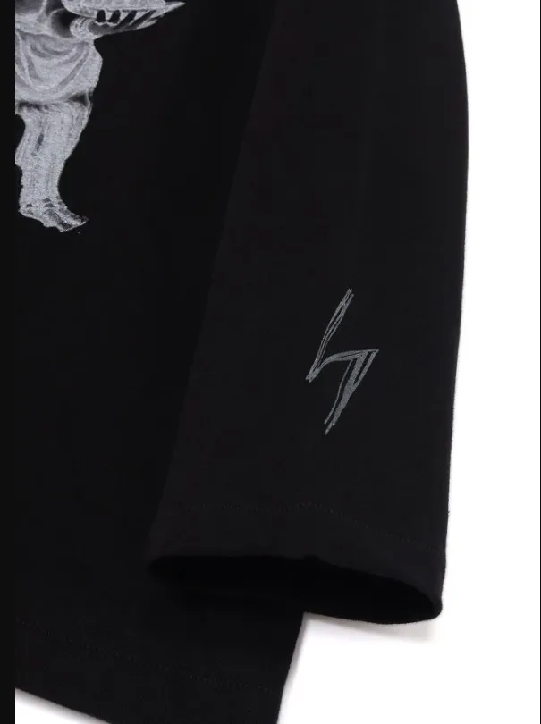 Yohji Yamamoto  |Pullovers U-Neck Long Sleeves Other Animal Patterns Cotton