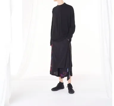 Yohji Yamamoto  |Pullovers Unisex Street Style Long Sleeves Cotton