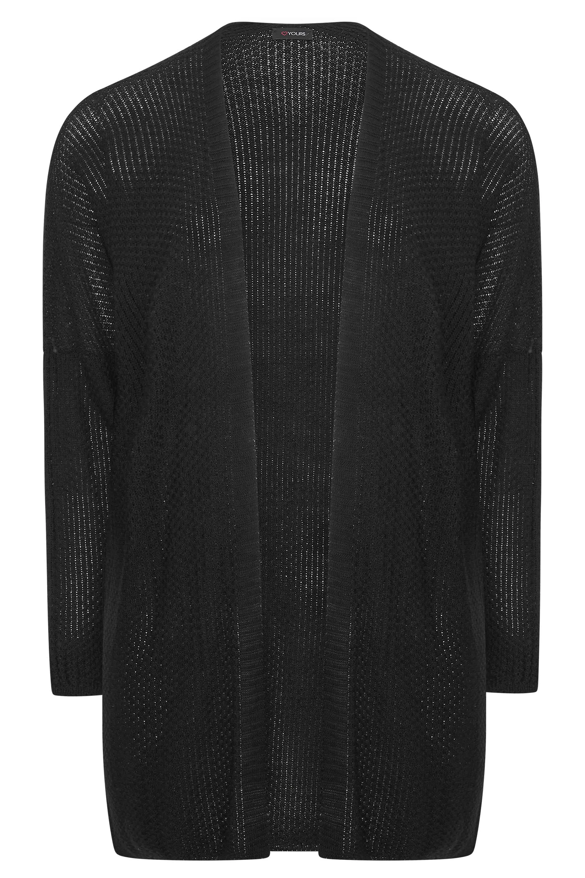 YOURS Curve Black Ribbed Cardigan