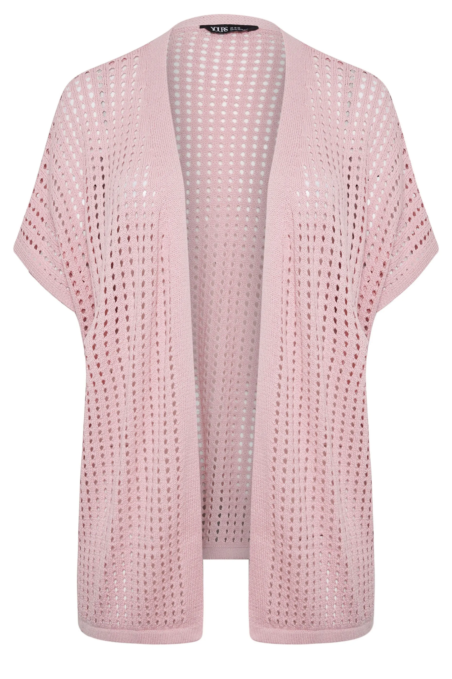 YOURS Curve Pink Crochet Cardigan