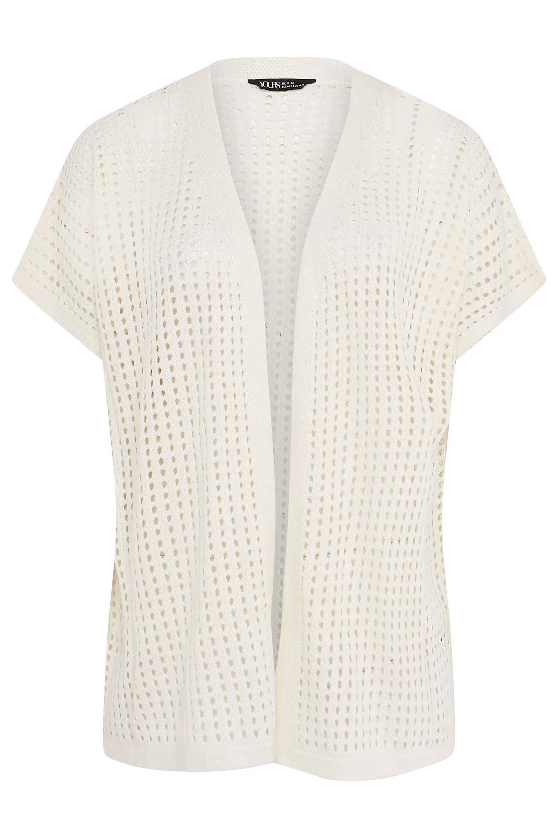 YOURS Curve White Crochet Cardigan