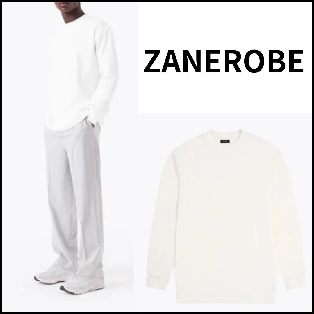 ZANEROBE  |Unisex Street Style Long Sleeves Plain Cotton Oversized