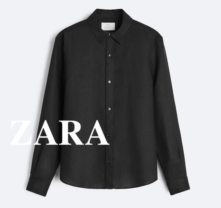 ZARA  |Linen Long Sleeves Plain Shirts